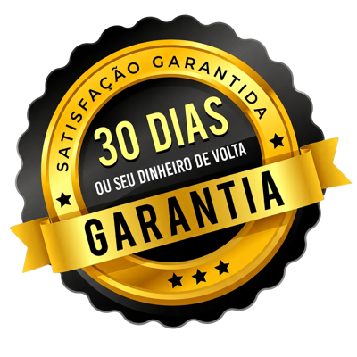 Selo de garantia de satisfação — 30 dias ou seu dinheiro de volta